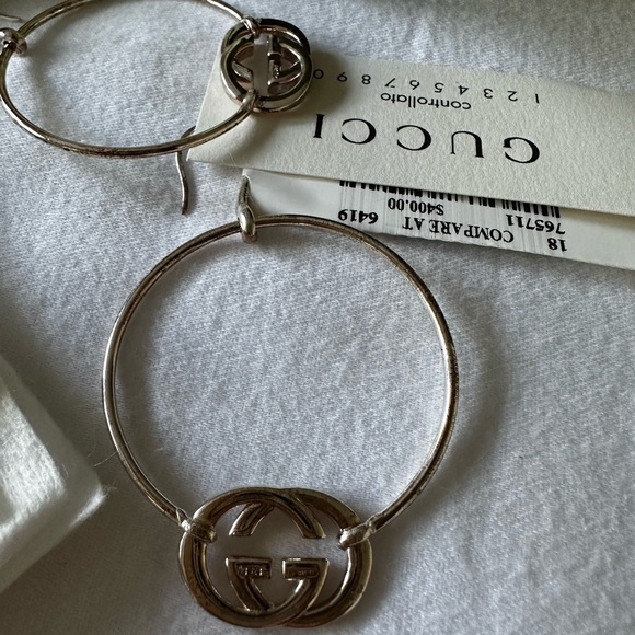 Gucci .925 Sterling Silver hoops NWT - Picture 5 of 10